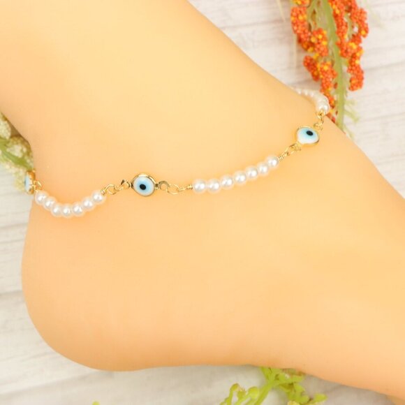 "Handmade Anklet – Elegant & Delicate Jewelry for Women | UNVRC1454 - Picture 4 of 10